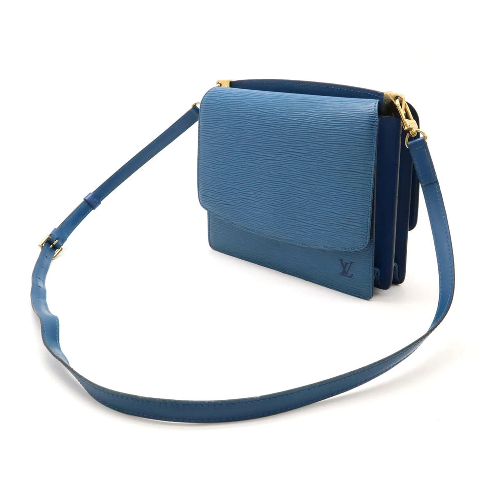 Louis Vuitton Bag Clutch Leather Shoulder Blue Epi Crossbody Toledo Grenelle